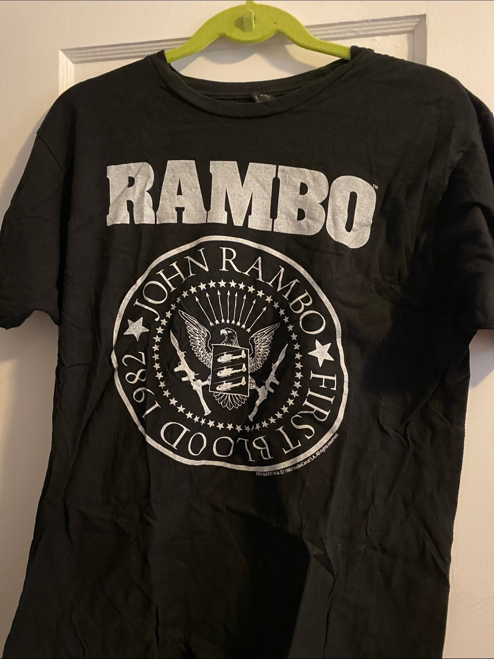 Rambo Graphic Tee in Black and White